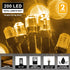 Outdoor String Lights 82 FT 200 LED 2 Pack UL Safe Certified Weatherproof 9 Modes Fairy Twinkle Lights for Indoor/Outdoor Backyard,Party,Garden,Patio,Wedding,Holiday Decor (Warm White)