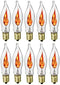 Flicker Flame Shaped Light Bulbs, E12 Replacement Bulbs, Dances with a Flickering Orange Glow, 1 Watt, 120 Volt (10-Pack)