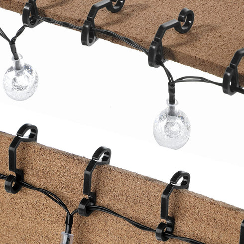 Marsui Christmas Light Clip Outdoor Gutter Hook Weatherproof Outdoor Light Clip Holiday Light Clip for Christmas Decoration String Light (200, Black)