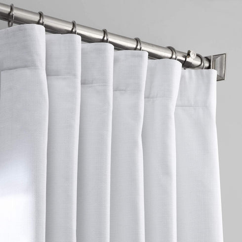 HPD Half Price Drapes FLCH-BO19021-84 Italian Textured Faux Linen Hotel Blackout Curtain (1 Panel), 50 X 84, White