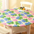 Collections Etc. Patterned Fitted Table Cover with Soft Flannel Backing and Durable Wipe-Clean Vinyl Construction, Hydrangea, Oval