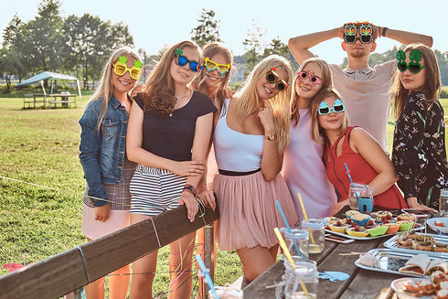 Luau Party Sunglasses - 9 Pairs Funny Hawaiian Glasses, Tropical Fancy Dress Props, Fun Summer Kids Party Favors, Beach Themed Party Supplies Decoration