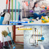 Broom and Mop Holder Wall Mounted, Garden Tool Organizer for Garage (PC)