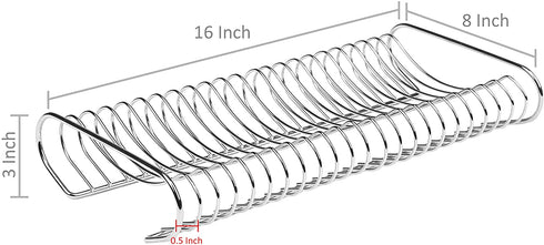 MyGift Chrome Plated Metal Kitchen Dish Plate Storage Organizer and Drying Rack, Holds up to 21 Dinner, Salad, and Dessert Round Plates