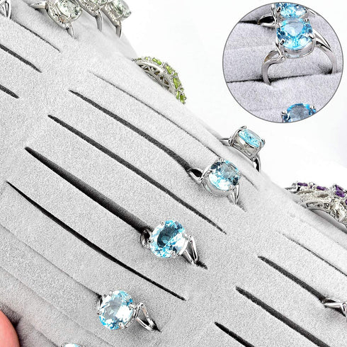 GWCASE Ring Organizer Storage Case - Jewelry Ring Display Collector Box with 42 Slots. Rings Tray Holder Showcase Fits for 50+ Rings, Earrings, Brooches and Cufflinks (Box Only)
