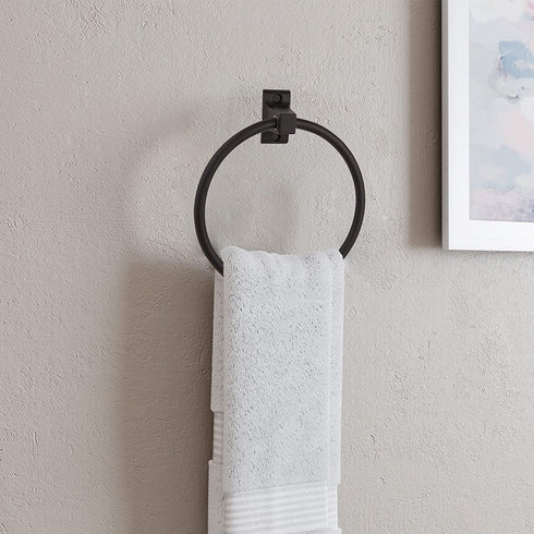 Design House Millbridge Bath Accessories, Towel Ring, Matte Black