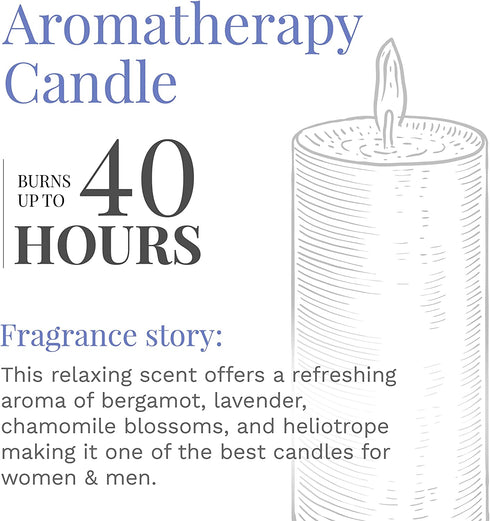 CANDLE-LITE Fresh Lavender Breeze Three Wick Aromatherapy Candle with 20-40 Hours of Burn Time, 10 oz, Light Purple