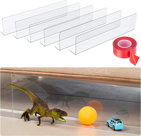BESTLUBE Under Bed Blocker for Pets Dogs 6 Pack, 3.9 Inches High Toy Blocker Safe PVC Couch Blockers with Strong Adhesive, Gap Stopper Under Couch or Bed to Stop Things Going Into