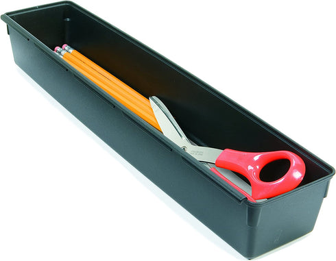 Rubbermaid No-Slip Interlocking Drawer Organizer, 3-in. x 15-in, Black with Gray Base (1994525)