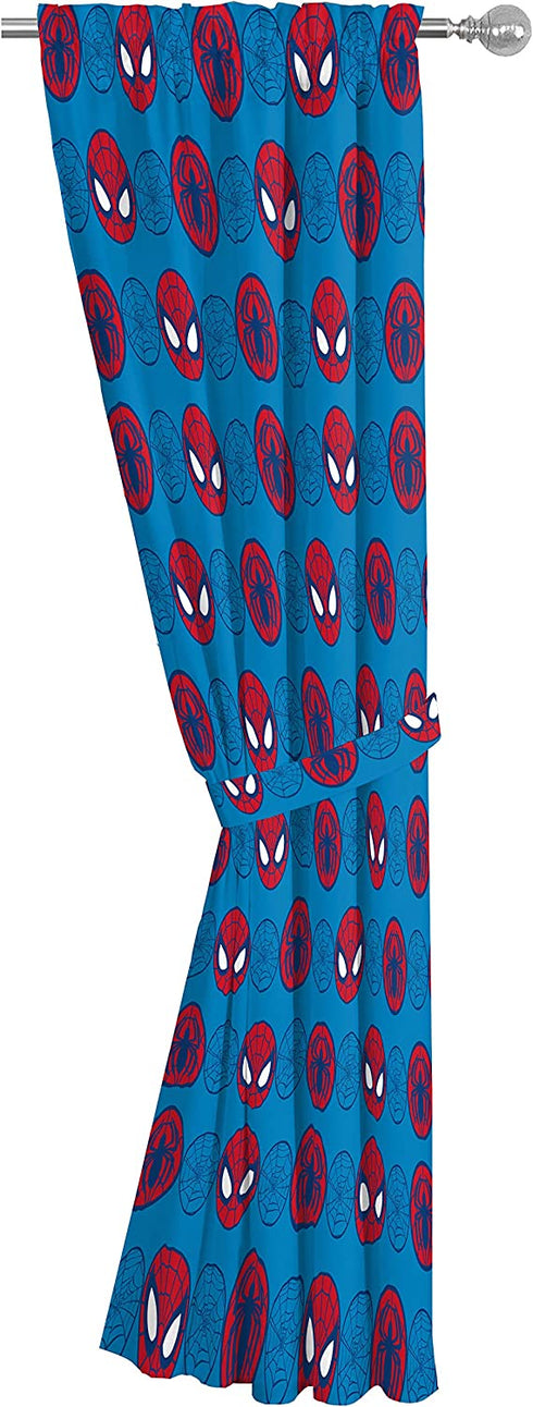 Jay Franco Marvel Super Hero Adventures Go Spidey 63" Inch Drapes - Beautiful Room D©cor & Easy Set Up, Bedding Features Spiderman - Curtains Include 2 Tiebacks, 4 Piece Set (Official Marvel Product)