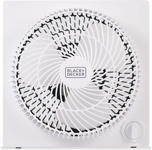 BLACK+DECKER Mini Box Fan Tabletop Quiet 9 Inch Desk Box Fans Frameless BFB09W White