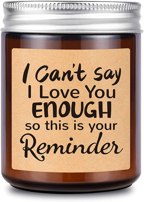 Lavender Scented Candle - Best I Love You for Her, Him, Mothers Day Birthday Present Ideas for Girlfriend, Boyfriend, Mom, Daughter, Sister, Best Friend, Dad, Wife, Husband
