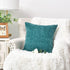 CaliTime Pack of 2 Cozy Throw Pillow Covers Cases for Couch Sofa Home Decoration Solid Dyed Soft Chenille 20 X 20 Inches Teal