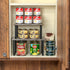 J JACKCUBE DESIGN Kitchen Cabinet Shelf Set of 2, Stackable, Expandable Metal and Rustic Wood Pantry Organizer Storage, Cupboard for Dishes, Spice Jars, Coffee Mug -MK617A