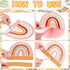 10 Pieces Rainbow Party Decorations Boho Rainbow Decor Rainbow Centerpieces for Tables Rainbow Honeycomb Paper Centerpiece Heart Honeycomb Party Rainbow Table Decorations for Birthday Baby Shower