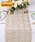 Sequin Table Runners Mesh Champagne Gold Table Runners Set of 2 Metallic Tabletop 12x108inch Sparkly Table Overlay for Home Daily Use Banquet Party Decorations