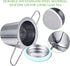 2 Pieces Tea Infusers with Tea Scoop Stainless Steel Tea Strainer Folding Handle Tea Filter Fine Mesh Strainer Brewing Basket with Silicone Lid for Loose Leaf Tea