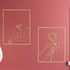 Hotop 2 Pieces Modern Minimalist Abstract Line Art Decor Minimalist Line Drawing Wall Art Decor Line Drawing Metal Wall Art Poster Abstract Woman's Body Shape Art Print for Bedroom Living Room (Gold)