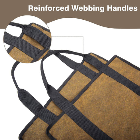 SHINESTAR Wood Carrying Bag, 40 Inch Firewood Carrier Bag for Large Hauling Capacity, Sturdy Firewood Tote Bag with Reinforced Handles, Double Sides Usable