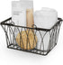 Spectrum Diversified Twist Handles Modern Farmhouse D©cor, Farmers Market-Style Wire Kitchen Organization, Small Storage Basket, Black