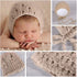 SPOKKI Newborn Photography Props Outfits 3 PCS Baby Long Ripple Wrap with and Toddler Swaddle Blankets Photography Mat with Cute Crochet Knitted Hat Costume ( 0-12 Month)