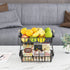 Wisdom Star 2 Tier Fruit Basket Bowl Farmhouse for Kitchen Countertop, Detachable Metal Bread Fruit Vegetable Storage Basket Stand Holder with Wooden Handle , Black
