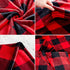 Touchat Fleece Throw Blanket, Buffalo Plaid Flannel Throw Blanket for Couch Sofa Bed, 50'' x 70'' Super Soft Warm Fuzzy Plush Blankets Decor, Lightweight Cozy Travel Camping Blanket (Red & Black)