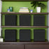 Household Essentials 86-1 Foldable Fabric Storage Bins | Set of 6 Cubby Cubes with Flap Handle, Black
