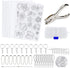 Hysagtek 158 Pcs Shrinky Sheets Kits for Shrinky Dinks, Including 17 Pcs Heat Shrink Plastic Sheets Shrinky Art Paper, 140 Pcs Keychains Accessories, Hole Punch for Kids Craft Christmas Ornaments