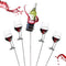 Mind Reader Picnic Wine Sticks, 5 pc Set, 5, Silver Bottle Glass Holder, 5 Count