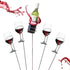 Mind Reader Picnic Wine Sticks, 5 pc Set, 5, Silver Bottle Glass Holder, 5 Count
