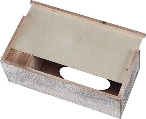 Barnyard Designs Rustic Distressed Wooden Rectangular Tissue Box Cover with Storage Compartment - Decorative Bathroom Facial Tissue Box Holder Farmhouse Decor, 12.5? x 6? x 4.5?