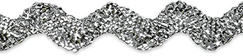 Expo International 1/2-Inch 36-Yard Ric Rac Trim Embellishment, Medium, Metallic Silver