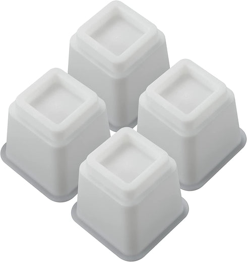 Ihomepark 5 Inch Bed Risers, Heavy Duty Couch Riser, Bed Frame Lift for Couch, Tables, Chair, Desk, Sofa and Bunk Bedpost, Set of 4(White).
