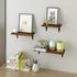 BAMEOS Floating Shelves, Rustic Wood Wall Storage Shelves, Wall Mounted Shelf Organizer Set of 3 for Living Room, Bedroom, Kitchen, Bathroom, Office