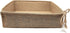 Decorative Basket Rectangular Burlap Fabric Storage Bin Collapsible Organizer for Home, Decor and Gifts (Large 14 x 9.75 x 4 inches)