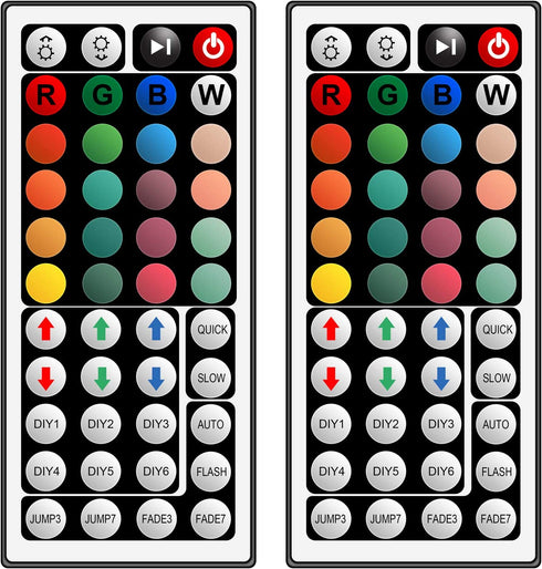 REYSURPIUS 2 Pack 44 Key RGB LED Strip Light Remote Controller Wireless Dimmer IR Remote Control,led Light Remote Control Replacement,Reemplazo remoto LED,for SMD 5050 3528 2835 RGB LED Light Strip