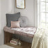 Intelligent Design Azza Floor Pillow Square Pouf Chenille Tufted with Scalloped Edge Design Hypoallergenic Bench/Chair Cushion, 20"x20"x5", Blush