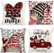 Hexagram Valentines Day Pillow Covers 18x18 Set of 4, Linen Decorative Valentines Day Pillows for Sofa Buffalo Plaid Cusion Case Outdoor Decor