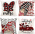 Hexagram Valentines Day Pillow Covers 18x18 Set of 4, Linen Decorative Valentines Day Pillows for Sofa Buffalo Plaid Cusion Case Outdoor Decor