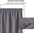 LUSHLEAF French Door Curtains, Thermal Insulated Drapes Rod Pocket Blackout Privacy Panel for Living Room Patio Glass Door Window with Tieback Set of 2 Panels, 25 x 72 inch, Grey