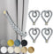 Porlau 4 Pack Grey Magnetic Soft Curtain Tiebacks Cotton Hand-Woven Tieback Holdback Home Decorative Tie Backs with Durable Wooden Buckle for Home Office Decor