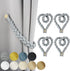 Porlau 4 Pack Grey Magnetic Soft Curtain Tiebacks Cotton Hand-Woven Tieback Holdback Home Decorative Tie Backs with Durable Wooden Buckle for Home Office Decor