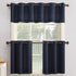 No. 918 Montego Grommet Textured Kitchen Curtain Tier Pair, 56" x 36", Navy Blue