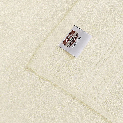Utopia Towels Ivory Towel Set, 2 Bath Towels, 2 Hand Towels, and 4 Washcloths, 600 GSM Ring Spun Cotton Highly Absorbent Towels for Bathroom, Shower Towel, (Pack of 8)