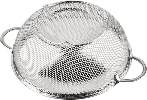 HLM 3-Piece Stainless Steel Mesh Micro-Perforated Strainer Colander Set (1-Quart, 2.5-Quart and 4.5-Quart)