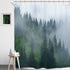 Homewelle Forest Shower Curtain Men 60Wx72H Foggy Mountain Pine Tree Woodsy Cloudy Masculine Landscape Green Nature Rustic Scenic Woodland Misty Rainforest Waterproof Polyester Fabric Bathroom Bathtub