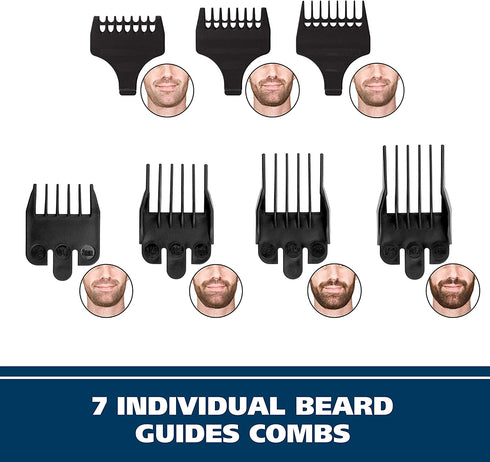 Wahl Beard and Mustache Trimmer, Cordless Rechargeable Facial Hair Trimmer with 5 Length Settings - Model 9916-4301