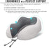 MLVOC Travel Pillow 100% Pure Memory Foam Neck Pillow, Comfortable & Breathable Cover - Machine Washable, Airplane Travel Kit with 3D Sleep Mask, Earplugs, and Luxury Bag, Grey