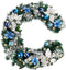 FUNARTY 6 Feet Christmas Garland with 30 Lights, Battery Operated Lighted Garland, Artificial Prelit Christmas Garlands with Blue and Silver Ornaments for Mantle Xmas Holiday Fireplace Decoration